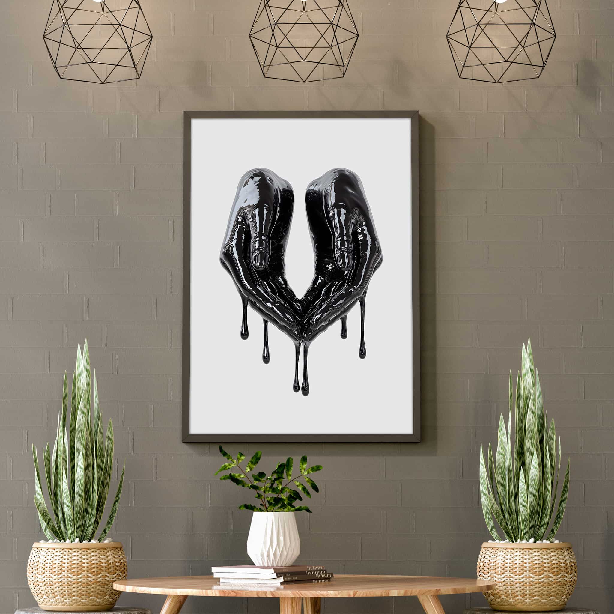 Black Ink Hands Poster