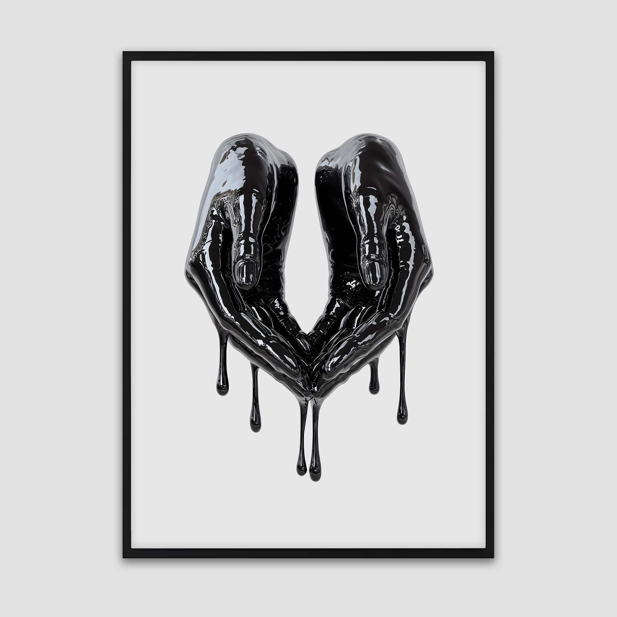 Black Ink Hands Poster