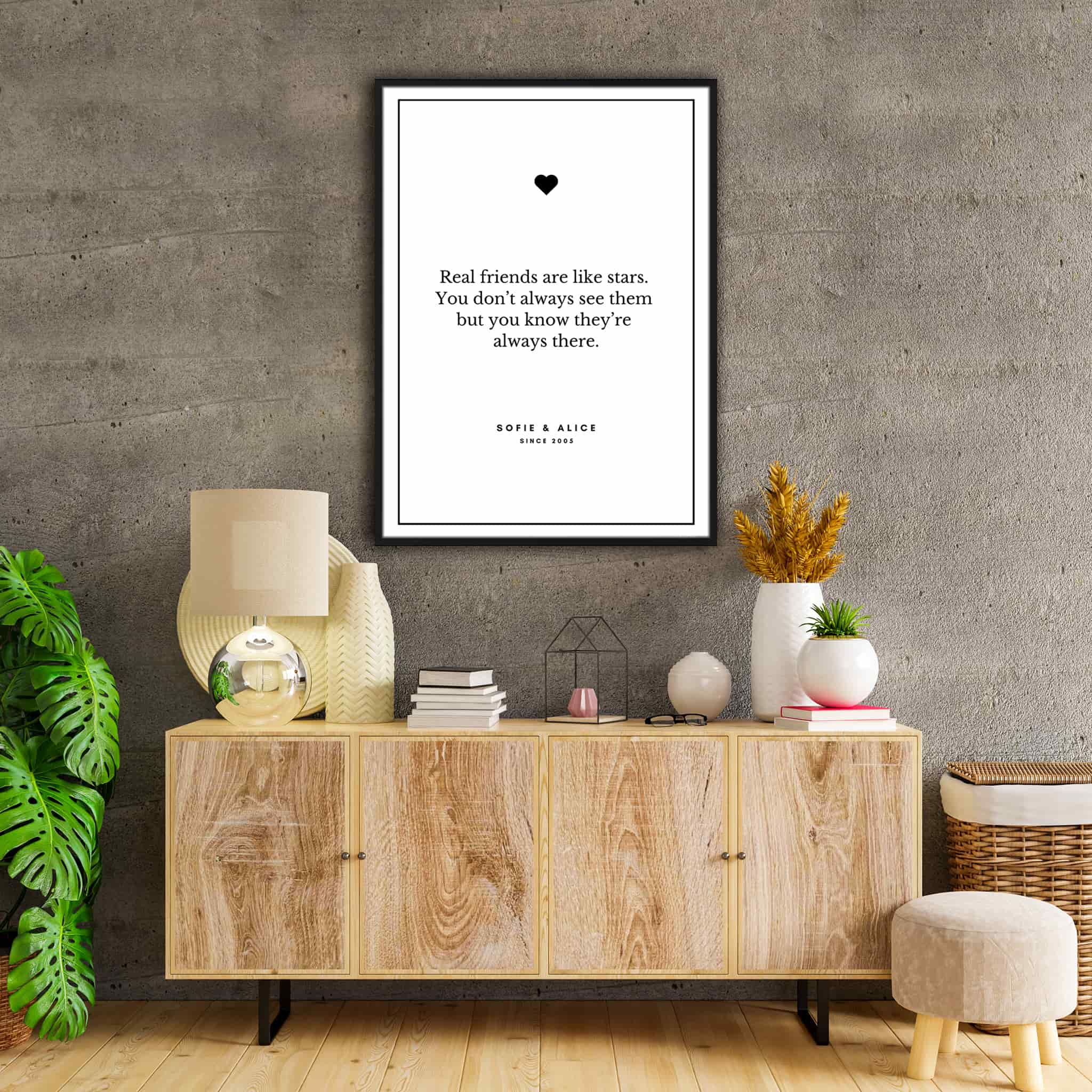 Real Friends Are Like Stars - Personalized Poster