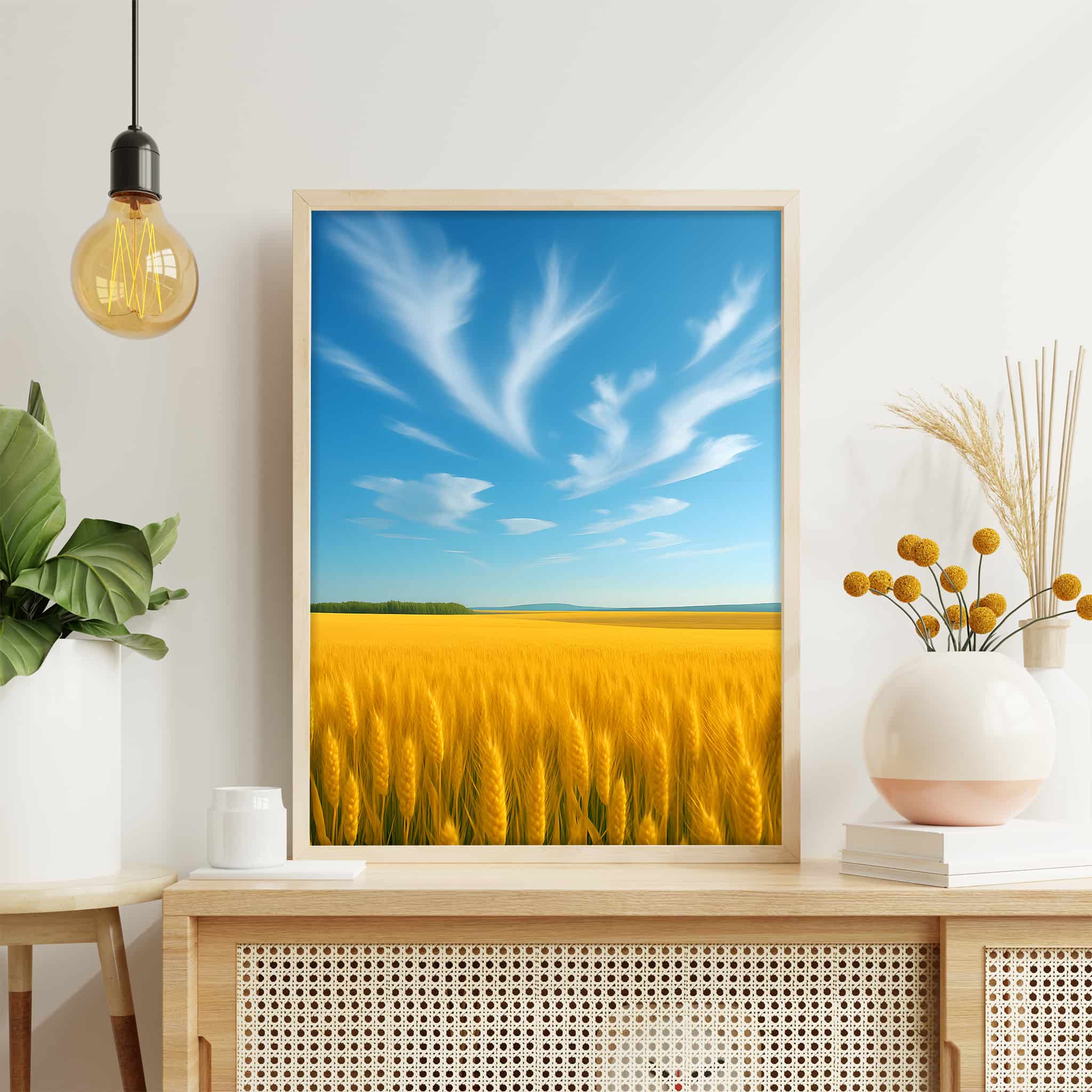 Yellow Wheat Field Poster